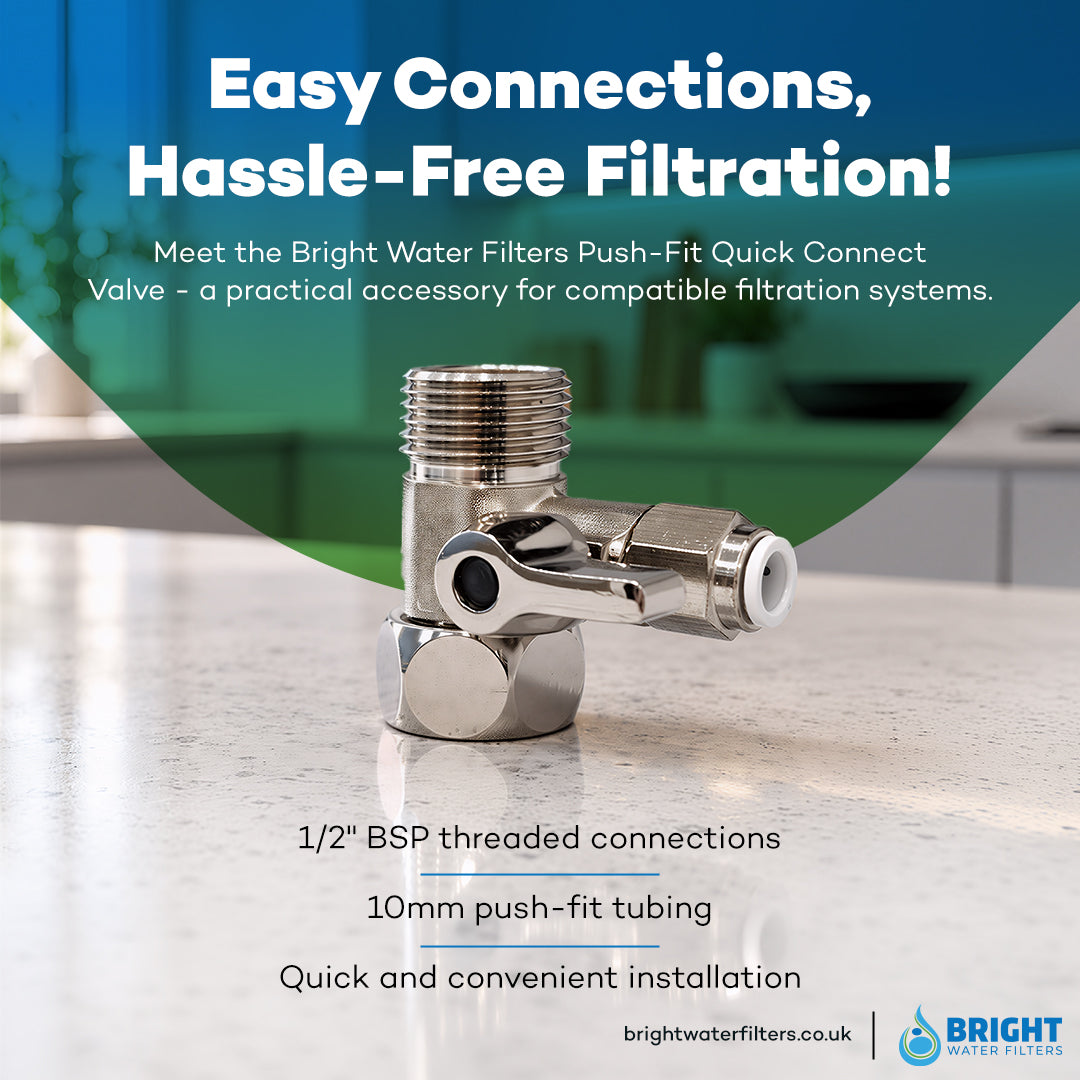 Bright Water Filters - Water Filter Push-Fit Quick Connect Valve – Male & Female