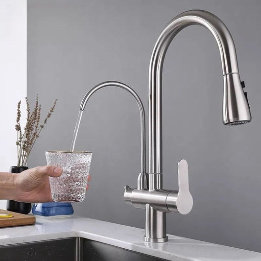 Bright Water Filters - V-3E Under-Sink Water Filter with 3-Way Tap – Brushed Chrome