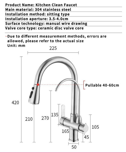 Bright Water Filters - V-3E Under-Sink Water Filter with 3-Way Tap – Brushed Chrome
