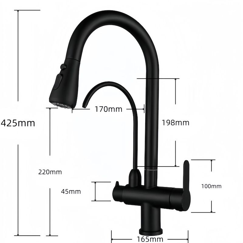 Bright Water Filters - V-3E Under-Sink Water Filter with 3-Way Tap – Black
