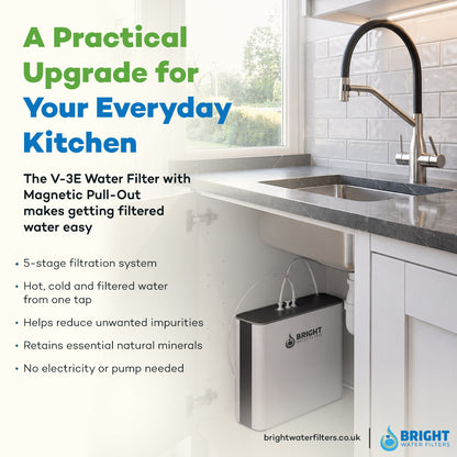 Bright Water Filters - Magnetic 3-Way Filtered Water Tap – Stainless Steel Pull-Out